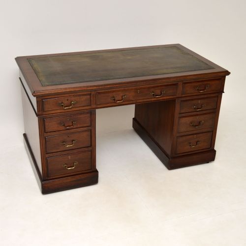 Antique Victorian Mahogany Pedestal Desk
