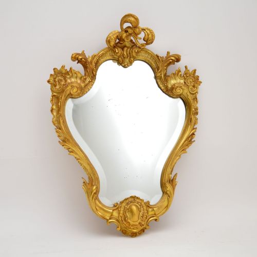 Antique French Gilt Brass Mirror
