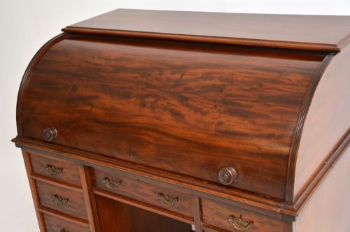 fig 1. Antique Victorian Mahogany Cylinder Top Desk