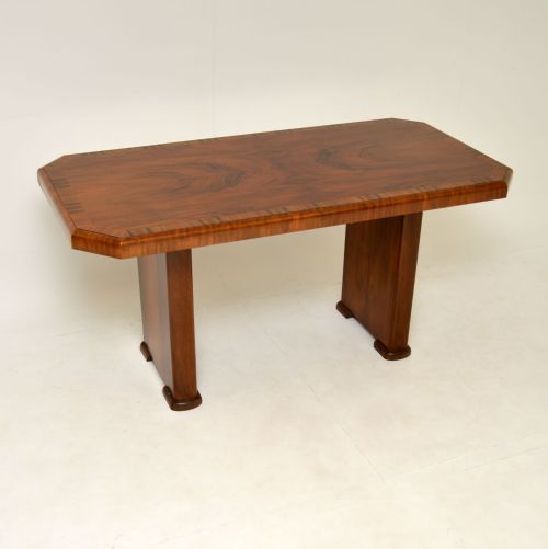 Art Deco Figured Walnut Dining Table Vintage 1930’S
