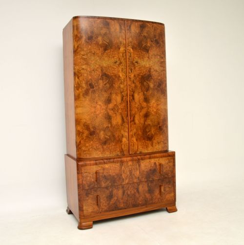 1930’S Art Deco Burr Walnut Compactum Wardrobe