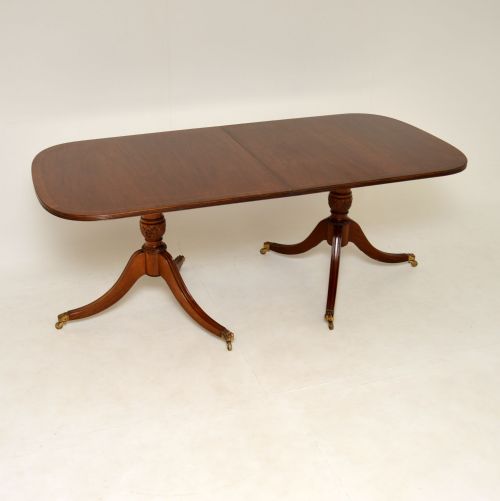 Antique Regency Style Inlaid Mahogany Dining Table