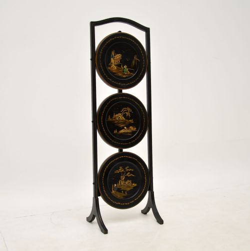 Antique Lacquered Chinoiserie Cake Stand
