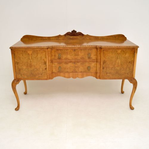 fig 1. Antique Burr Walnut Queen Anne Style Sideboard