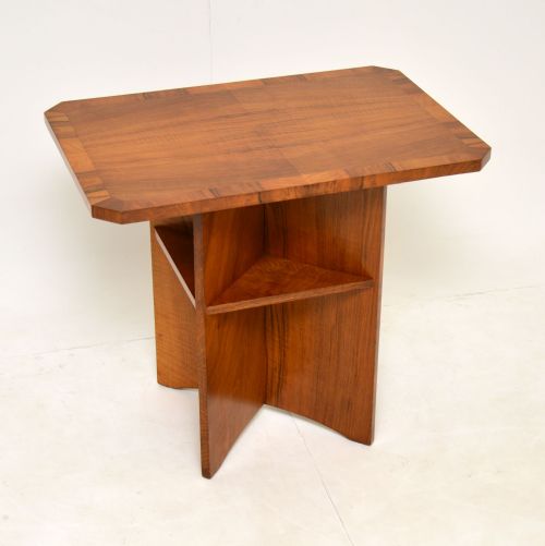Art Deco Figured Walnut Occasional Side Table