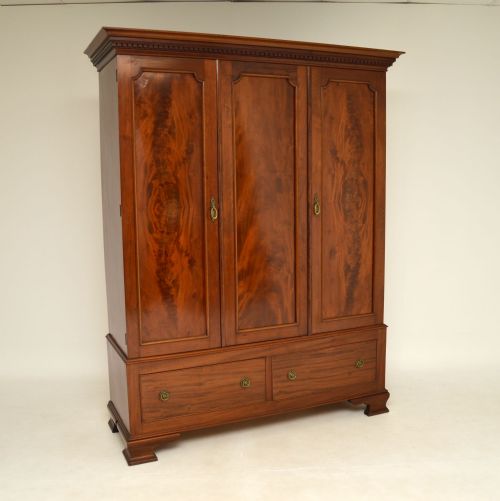 Antique Period 3 Door Mahogany Wardrobe