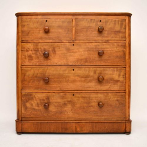fig 1. Large Antique Victorian Satinwood Chest of Drawers