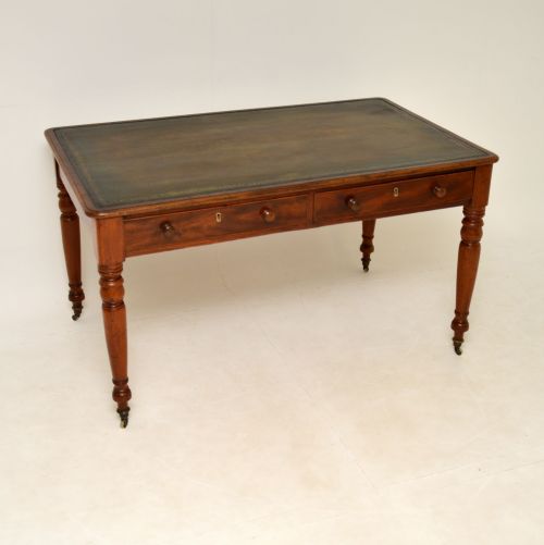 Large Antique Early Victorian Mahogany Writing Table