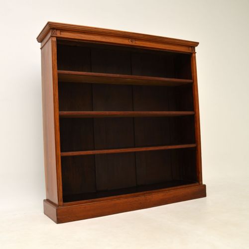 Antique Victorian Walnut Open Bookcase