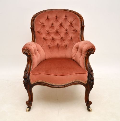 fig 1. Antique Victorian Carved Mahogany Armchair