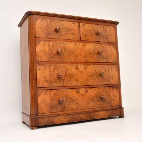 Antique Victorian Burr Walnut Chest of Drawers