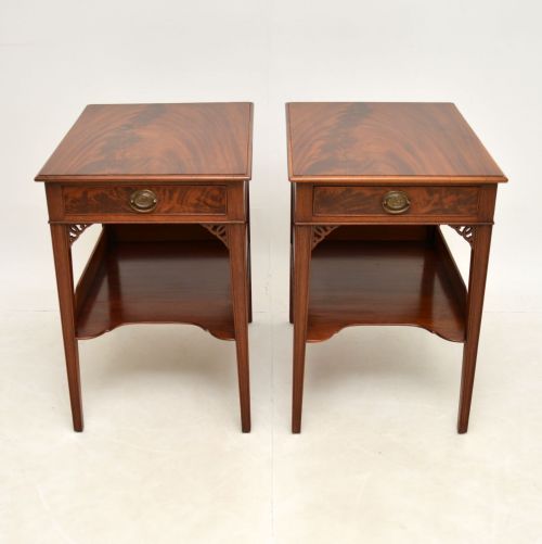 fig 1. Pair of Antique Mahogany Side / Bedside Tables
