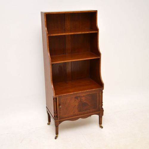 Antique Inlaid Mahogany Cascading Open Bookcase