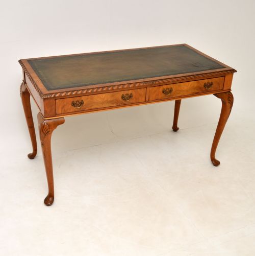 Antique Walnut Leather Top Writing Desk