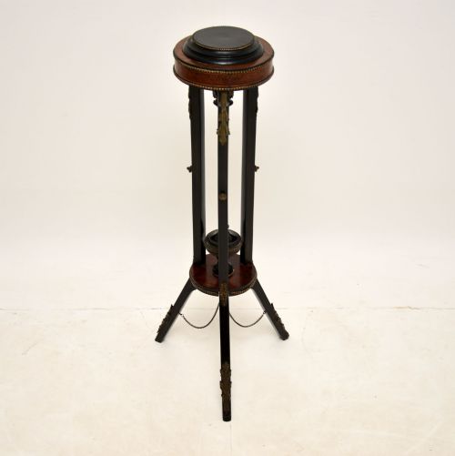 Antique French Ebonised Walnut Plant Stand