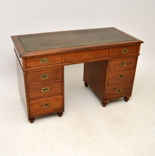 Antique Mahogany Military Campaign Desk
