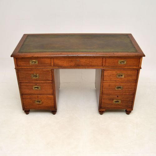 fig 1. Antique Mahogany Military Campaign Desk
