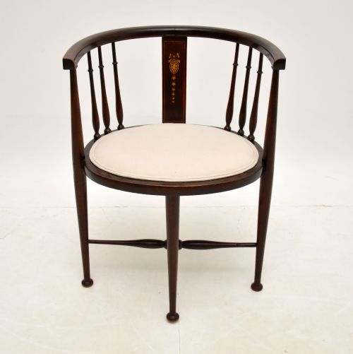 Antique Edwardian Mahogany Tub Chair
