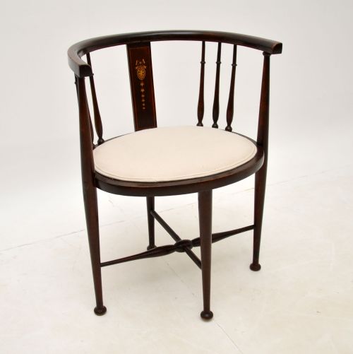 fig 1. Antique Edwardian Mahogany Tub Chair
