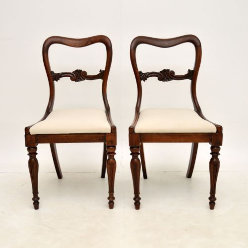 fig 1. Pair of Antique William IV Rosewood Side / Dining Chairs
