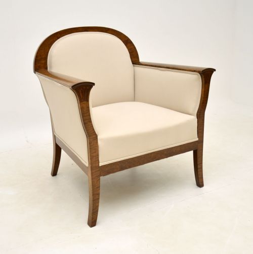 fig 1. Pair of Antique Swedish Satin Birch Armchairs