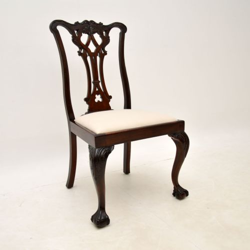 fig 1. Set of 8 Antique Mahogany Chippendale Dining Chairs