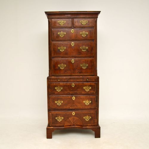 fig 1. Antique Georgian Period Walnut Chest on Chest
