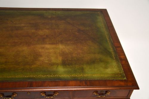 fig 3. Antique Mahogany Leather Top Partners Desk