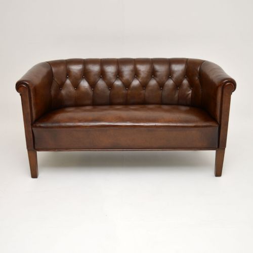fig 1. Antique Swedish Leather Sofa