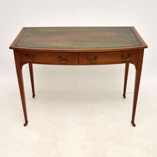 fig 1. Antique Edwardian Satinwood Inlaid Mahogany Writing Table
