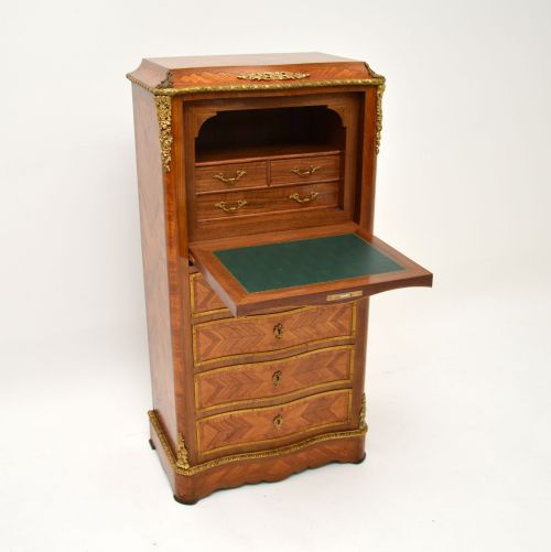fig 1. Antique French Inlaid King Wood Secretaire Bureau Chest