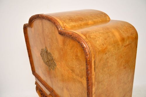 fig 2. Antique Burr Walnut Cocktail Drinks Cabinet By Hille