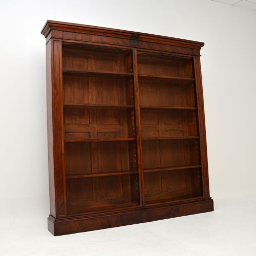 Antique William IV Mahogany Open Bookcase
