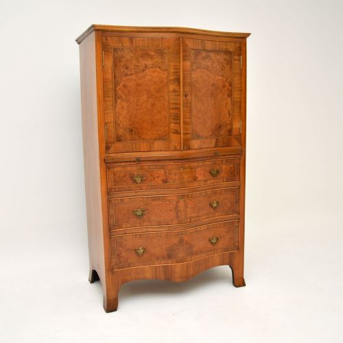 Antique Burr Walnut Cabinet on Chest
