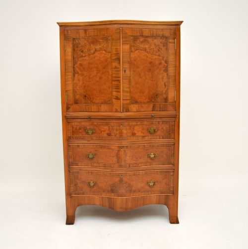 fig 1. Antique Burr Walnut Cabinet on Chest