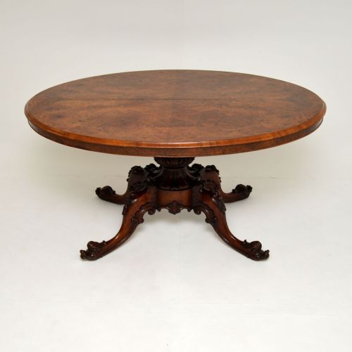 Antique Victorian Burr Walnut Loo Table