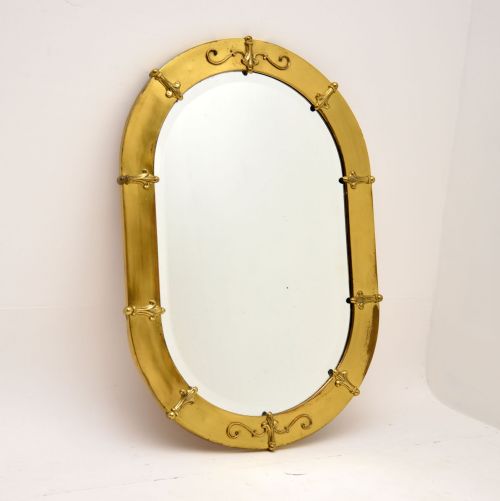 Antique French Brass Framed Mirror
