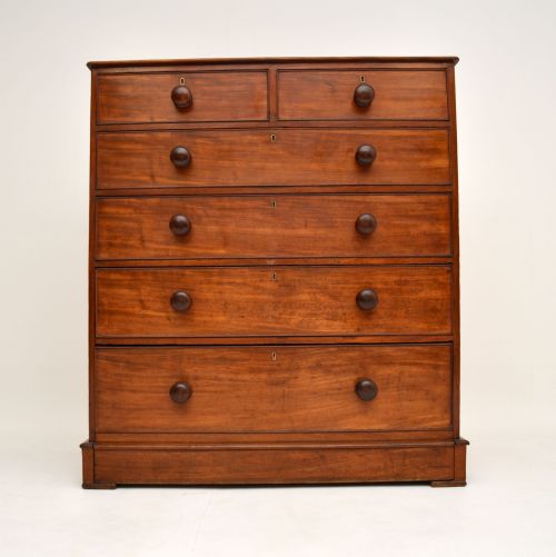 fig 1. Large Antique Victorian Mahogany Chest of Drawers
