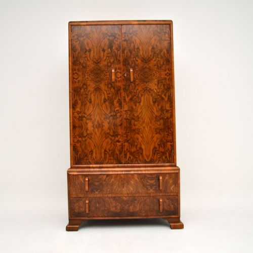 fig 1. 1930’s Art Deco Burr Walnut Tallboy Wardrobe