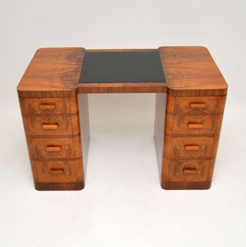 fig 1. Art Deco Figured Walnut Partners Desk by Maple & Co