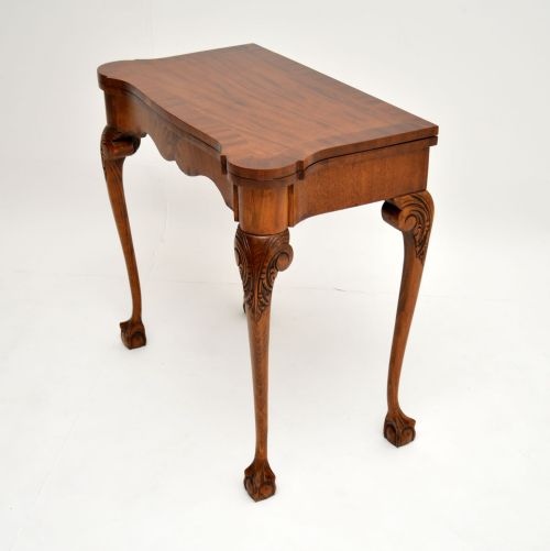 fig 1. Antique Queen Anne Style Mahogany Card Table