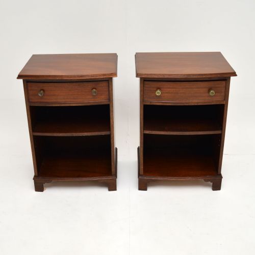 fig 1. Pair of Antique Edwardian Mahogany Bedside Cabinets