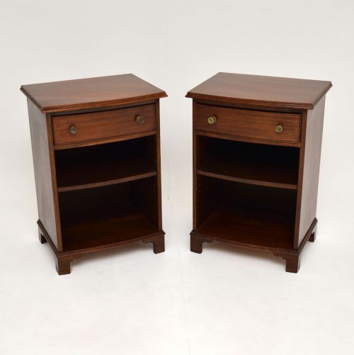 Pair of Antique Edwardian Mahogany Bedside Cabinets
