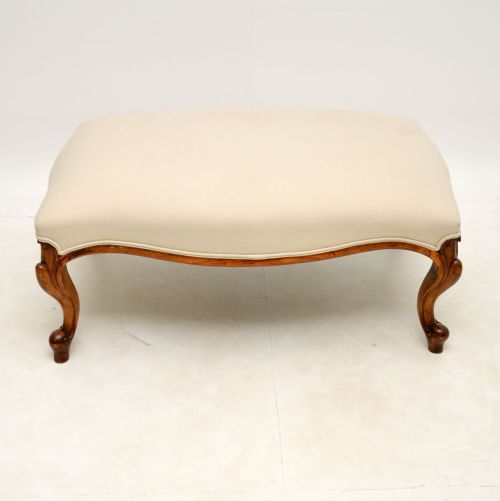 fig 1. Large Antique Victorian Solid Walnut Stool