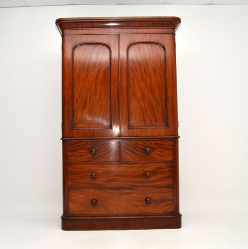 fig 1. Antique Victorian Mahogany Linen Press
