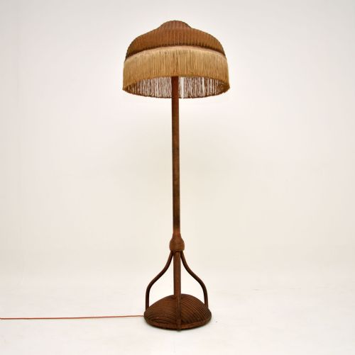 Art Deco Vintage Wicker Floor Lamp by Lloyd Loom
