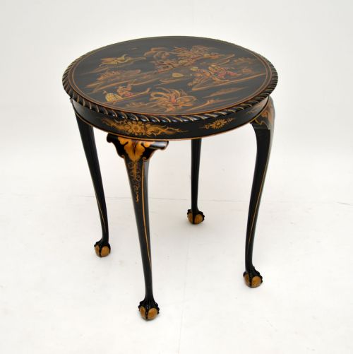 Antique Lacquered Chinoiserie Occasional Table

