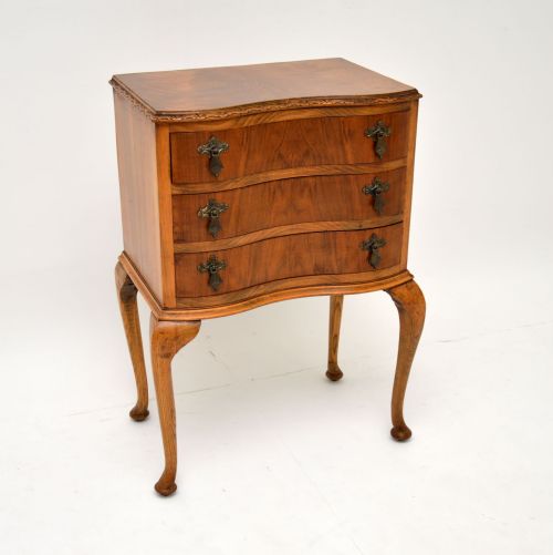 Antique Figured Walnut Chest on Legs