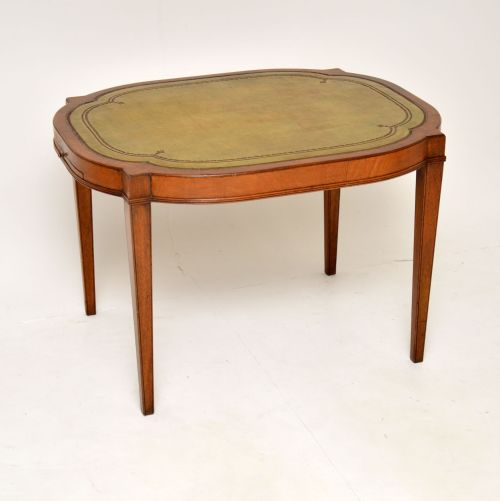 Antique Mahogany & Leather Coffee / Occasional Table