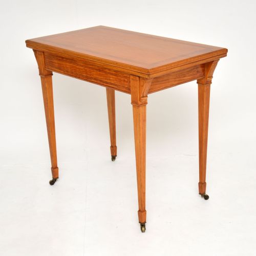 fig 1. Antique Edwardian Inlaid Satin Wood Card Table